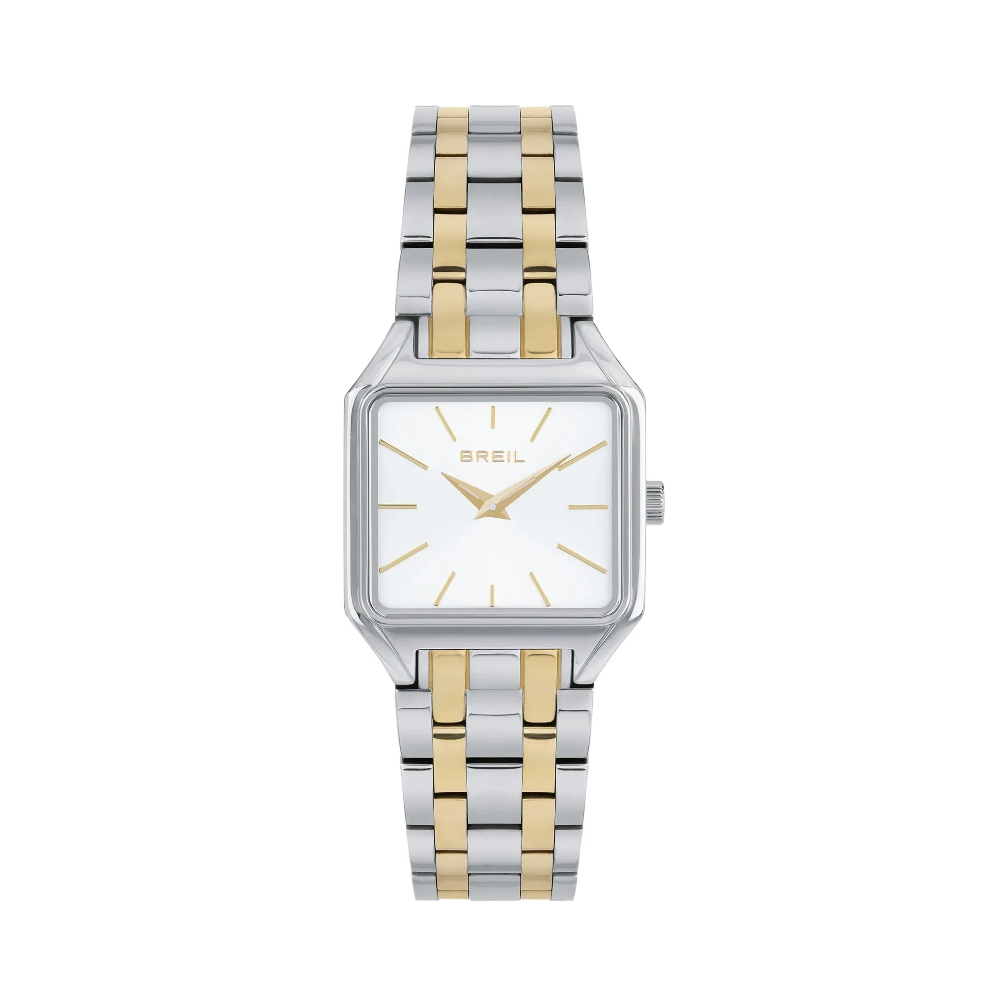 Breil watch the b 27x26mm silver quartz steel finishes pvd yellow gold tw2071