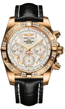 Breitling - Chronomat 41 Rose Gold Diamond Bezel - Croco Strap
