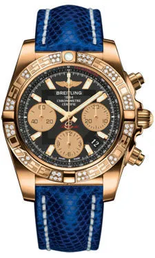 Breitling - Chronomat 41 Rose Gold Diamond Bezel - Lizard Strap