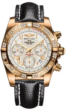 Breitling - Chronomat 41 Rose Gold Diamond Bezel - Lizard Strap