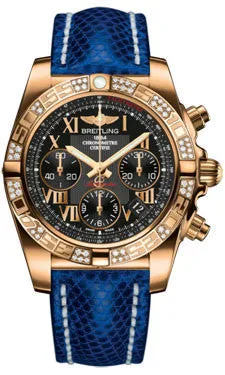 Breitling - Chronomat 41 Rose Gold Diamond Bezel - Lizard Strap
