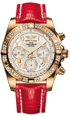 Breitling - Chronomat 41 Rose Gold Diamond Bezel - Lizard Strap