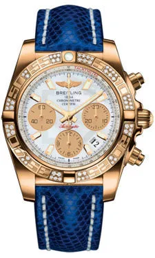 Breitling - Chronomat 41 Rose Gold Diamond Bezel - Lizard Strap