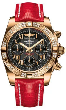 Breitling - Chronomat 41 Rose Gold Diamond Bezel - Lizard Strap
