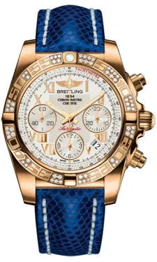 Breitling - Chronomat 41 Rose Gold Diamond Bezel - Lizard Strap