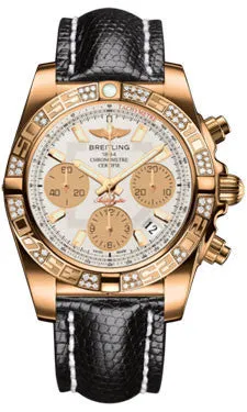 Breitling - Chronomat 41 Rose Gold Diamond Bezel - Lizard Strap
