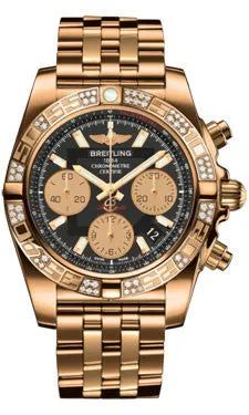 Breitling - Chronomat 41 Rose Gold Diamond Bezel - Pilot Bracelet