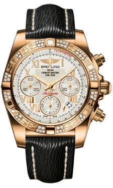 Breitling - Chronomat 41 Rose Gold Diamond Bezel - Sahara Leather Strap