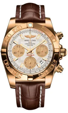 Breitling - Chronomat 41 Rose Gold Polished Bezel - Croco Strap