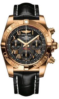 Breitling - Chronomat 41 Rose Gold Polished Bezel - Croco Strap