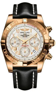 Breitling - Chronomat 41 Rose Gold Polished Bezel - Leather Strap