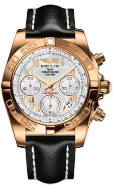 Breitling - Chronomat 41 Rose Gold Polished Bezel - Leather Strap