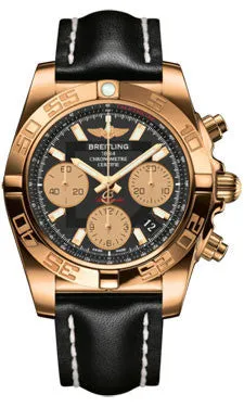 Breitling - Chronomat 41 Rose Gold Polished Bezel - Leather Strap