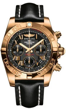 Breitling - Chronomat 41 Rose Gold Polished Bezel - Leather Strap
