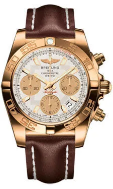 Breitling - Chronomat 41 Rose Gold Polished Bezel - Leather Strap