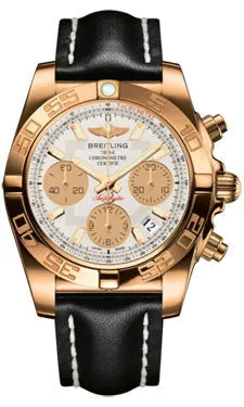 Breitling - Chronomat 41 Rose Gold Polished Bezel - Leather Strap