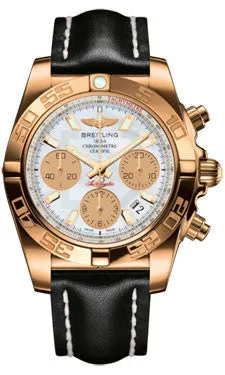 Breitling - Chronomat 41 Rose Gold Polished Bezel - Leather Strap