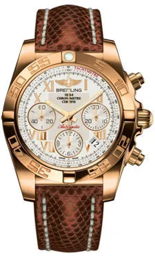 Breitling - Chronomat 41 Rose Gold Polished Bezel - Lizard Strap
