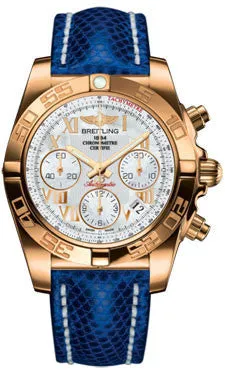 Breitling - Chronomat 41 Rose Gold Polished Bezel - Lizard Strap