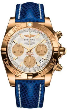 Breitling - Chronomat 41 Rose Gold Polished Bezel - Lizard Strap