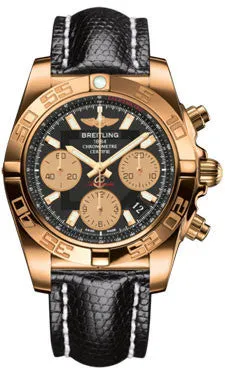Breitling - Chronomat 41 Rose Gold Polished Bezel - Lizard Strap