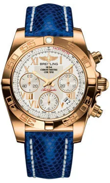 Breitling - Chronomat 41 Rose Gold Polished Bezel - Lizard Strap