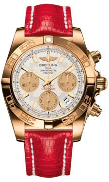 Breitling - Chronomat 41 Rose Gold Polished Bezel - Lizard Strap