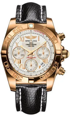 Breitling - Chronomat 41 Rose Gold Polished Bezel - Lizard Strap