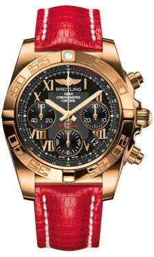 Breitling - Chronomat 41 Rose Gold Polished Bezel - Lizard Strap