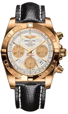 Breitling - Chronomat 41 Rose Gold Polished Bezel - Lizard Strap