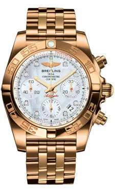 Breitling - Chronomat 41 Rose Gold Polished Bezel - Pilot Bracelet