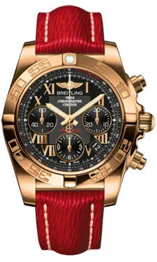 Breitling - Chronomat 41 Rose Gold Polished Bezel - Sahara Leather Strap