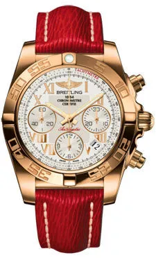 Breitling - Chronomat 41 Rose Gold Polished Bezel - Sahara Leather Strap