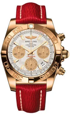 Breitling - Chronomat 41 Rose Gold Polished Bezel - Sahara Leather Strap