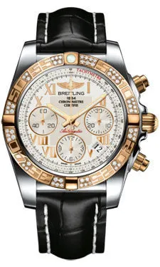 Breitling - Chronomat 41 Steel and Gold Diamond Bezel - Croco Strap