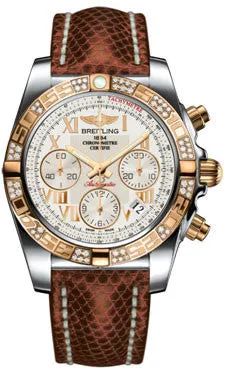 Breitling - Chronomat 41 Steel and Gold Diamond Bezel - Lizard Strap