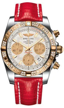 Breitling - Chronomat 41 Steel and Gold Diamond Bezel - Lizard Strap