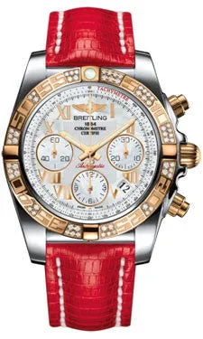 Breitling - Chronomat 41 Steel and Gold Diamond Bezel - Lizard Strap