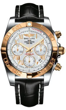 Breitling - Chronomat 41 Steel and Gold Polished Bezel - Croco Strap