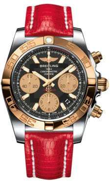 Breitling - Chronomat 41 Steel and Gold Polished Bezel - Lizard Strap