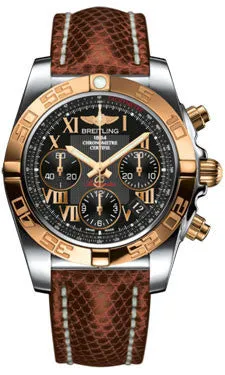 Breitling - Chronomat 41 Steel and Gold Polished Bezel - Lizard Strap