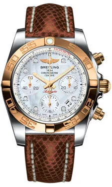 Breitling - Chronomat 41 Steel and Gold Polished Bezel - Lizard Strap