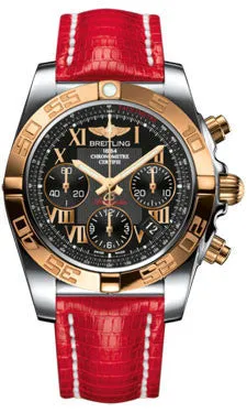 Breitling - Chronomat 41 Steel and Gold Polished Bezel - Lizard Strap