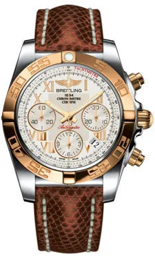 Breitling - Chronomat 41 Steel and Gold Polished Bezel - Lizard Strap