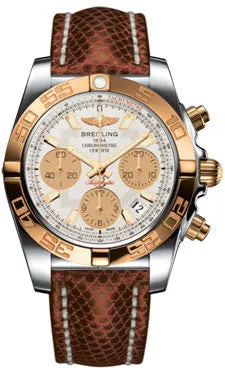 Breitling - Chronomat 41 Steel and Gold Polished Bezel - Lizard Strap