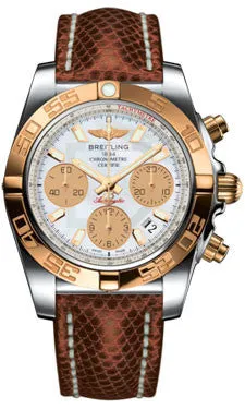 Breitling - Chronomat 41 Steel and Gold Polished Bezel - Lizard Strap