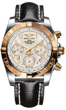 Breitling - Chronomat 41 Steel and Gold Polished Bezel - Lizard Strap