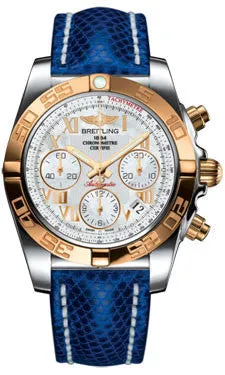 Breitling - Chronomat 41 Steel and Gold Polished Bezel - Lizard Strap