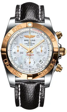 Breitling - Chronomat 41 Steel and Gold Polished Bezel - Lizard Strap