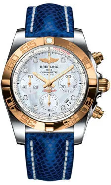 Breitling - Chronomat 41 Steel and Gold Polished Bezel - Lizard Strap